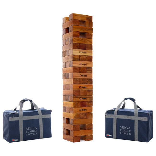 Ubergames 200 cm Stapeltoren Blokkenstapel spel. 54 kg. - ECO Hardhout