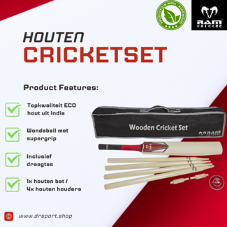 Ubergames Complete Cricket set incl. Stumps in stevige draagtas