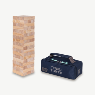 Ubergames Stapeltoren spel - Tactisch spel -  Tafelmodel - 1 kg tot 55+ cm hoog - ECO hout Topkwaliteit - Designed in England - In Stevige Draagtas