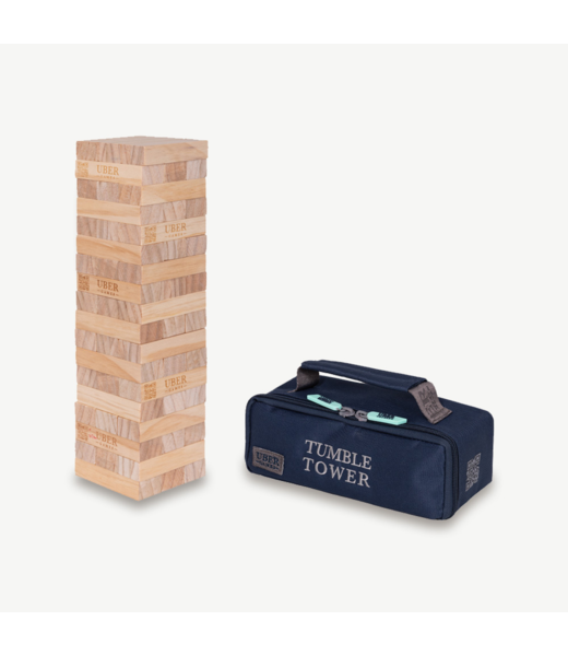 Ubergames Stapeltoren spel - Tactisch spel -  Tafelmodel - 1 kg tot 55+ cm hoog - ECO hout Topkwaliteit - Designed in England - In Stevige Draagtas