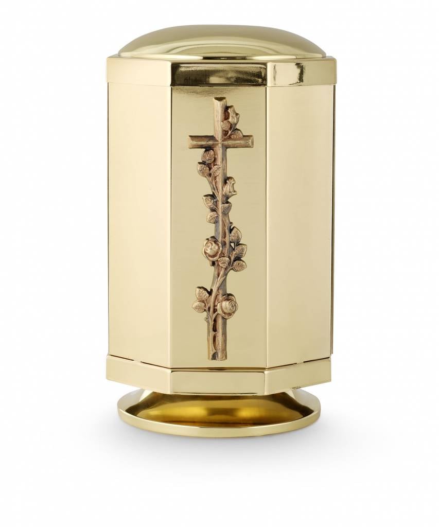  Rozenkrans urn gepolijst - Messing