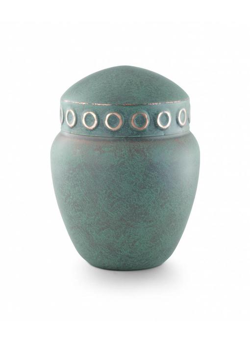 Keltische urn koper patina rond - koper