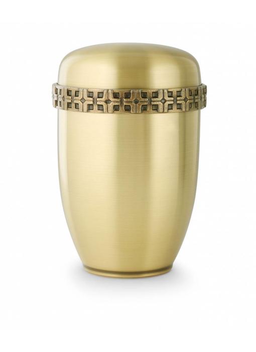 Koperen asbus met gegoten kruiskrans - koper