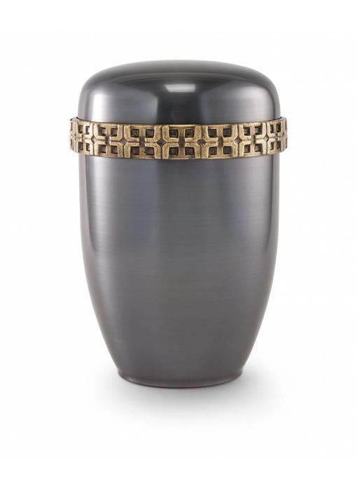 Koperen asbus donkergrijs met kruiskrans - koper