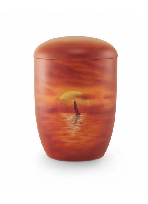 Zee urn zeilboot in zonsondergang - bio