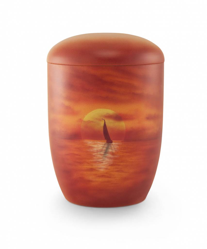  Zee urn zeilboot in zonsondergang - bio