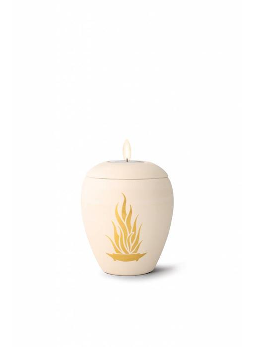 Mini siena vlammen urn met lichtje - Keramiek
