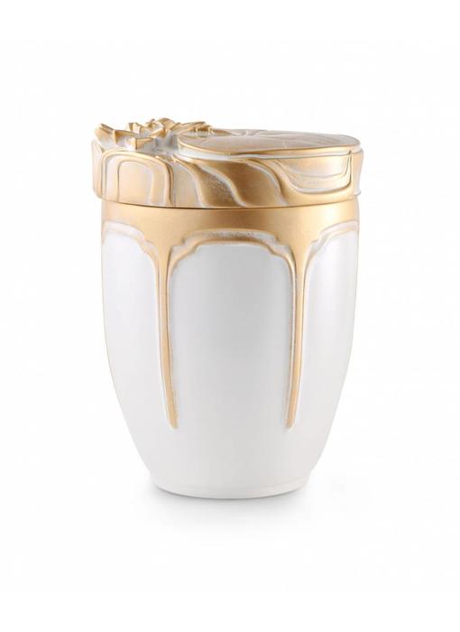 Gouden waterlelie urn - Keramiek