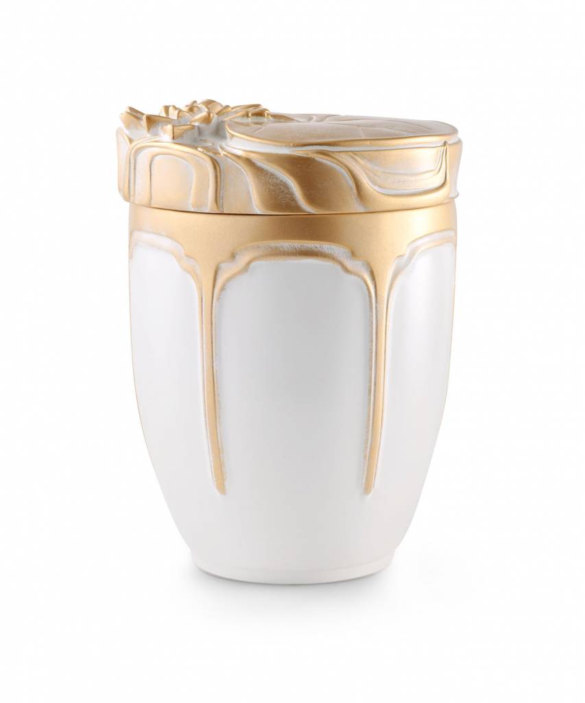  Gouden waterlelie urn - Keramiek