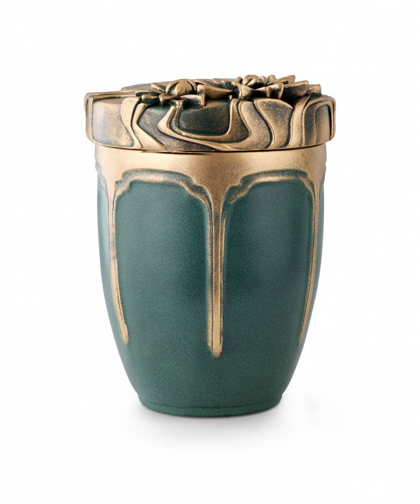  Patina waterlelie urn - Keramiek