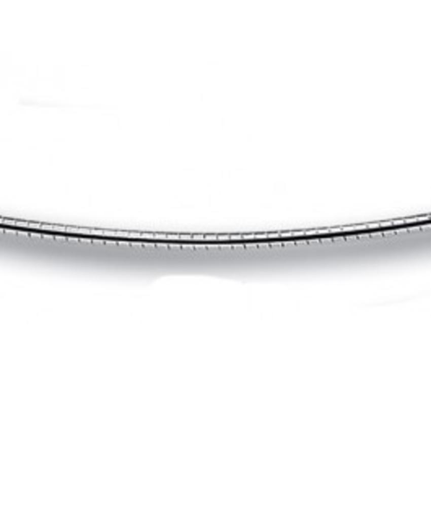 Slangen halsketting 45 cm -1.4 mm - zilver