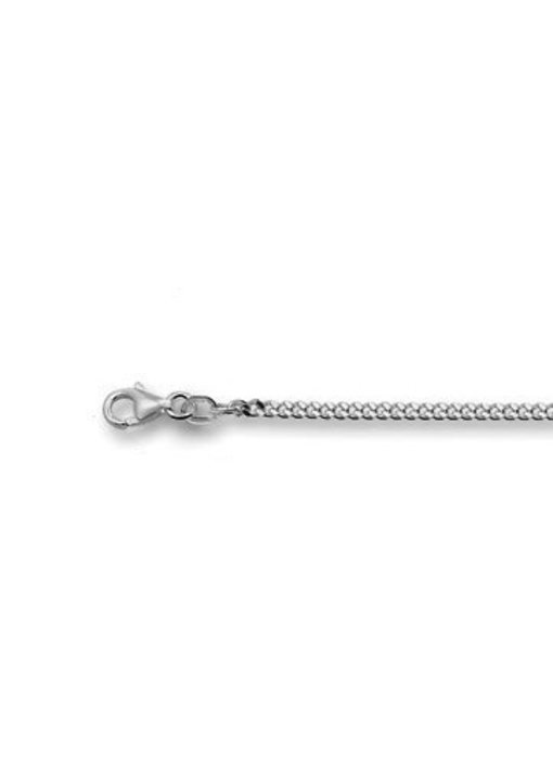 Gourmet halsketting 50 cm - 2.4 mm - zilver