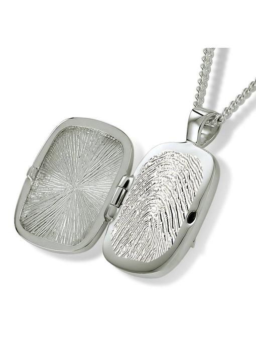 Ashanger klassiek medallion met vingerafdruk - 925 Zilver