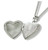 Ashanger wolken hart medaillon met vingerafdruk - 925 Zilver