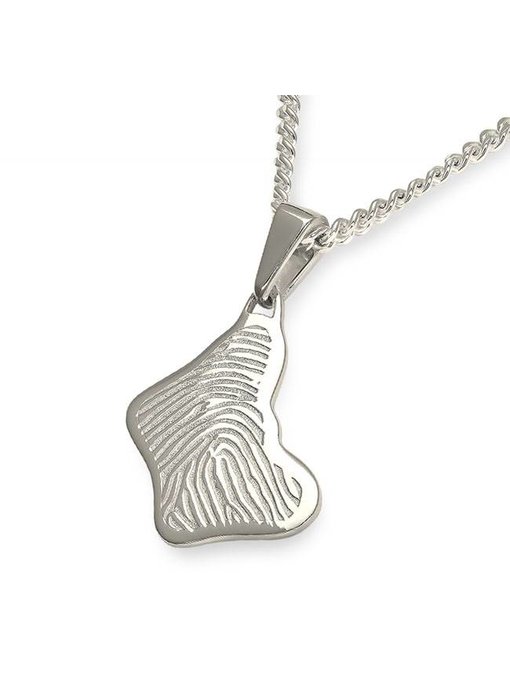 Vingerafdruk vlinder mat groot - 925 Zilver