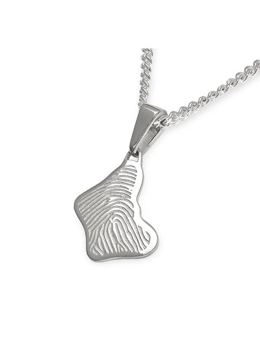 Vingerafdruk vlinder mat medium - 925 Zilver