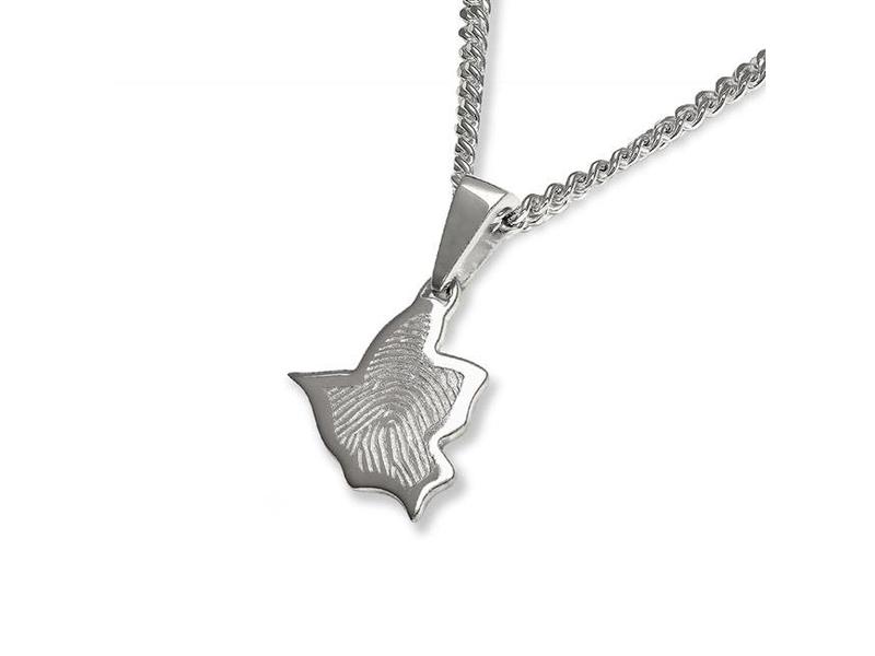 Vingerafdruk vogel mat - 925 Zilver