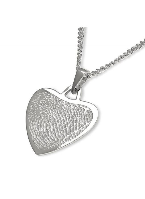 Vingerafdruk hart mat groot - 925 Zilver
