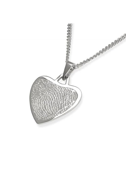 Vingerafdruk hart mat - 925 Zilver