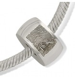 Asbedel rond radiaal met vingerafdruk - 925 Zilver