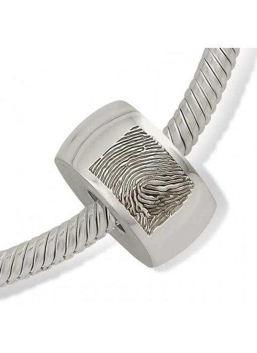 Asbedel rond radiaal met vingerafdruk - 925 Zilver