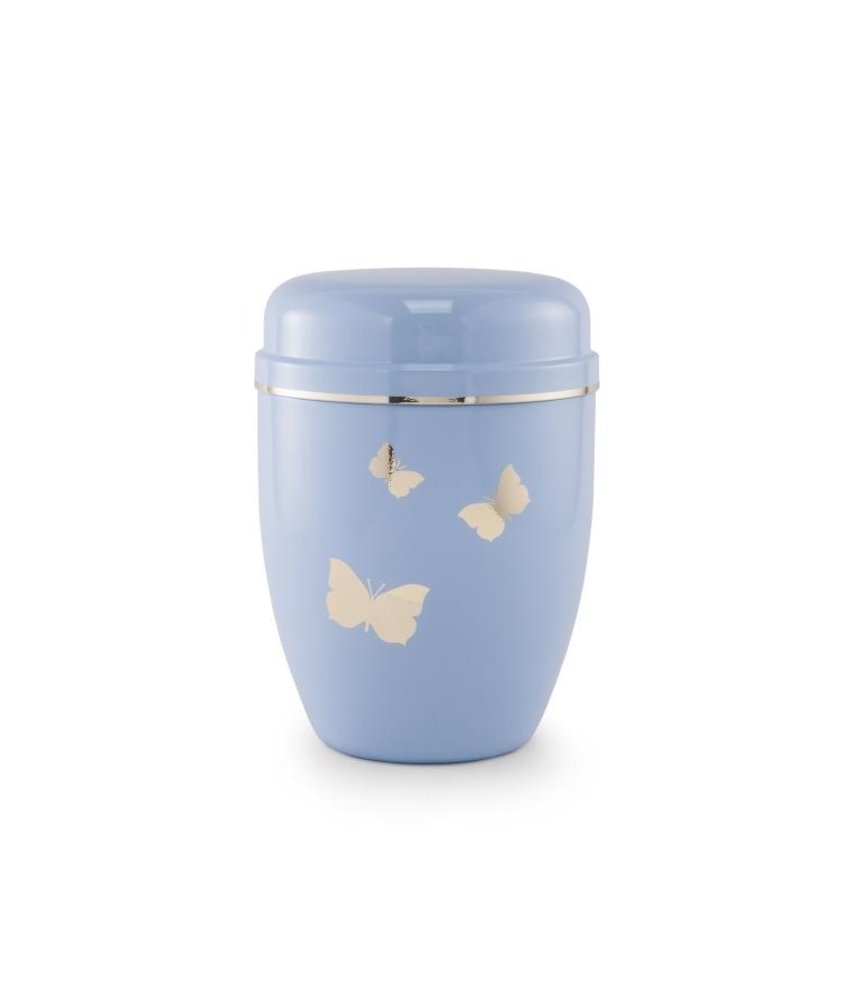 Kinder urn vlinders blauw - staal