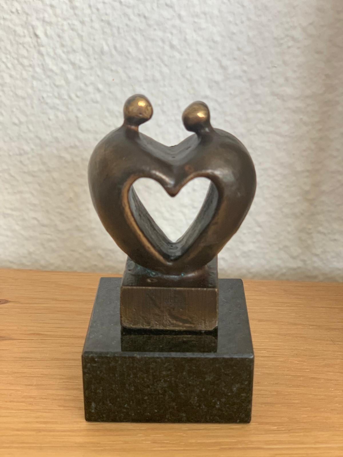  Mini urn hart asbeeldje - brons