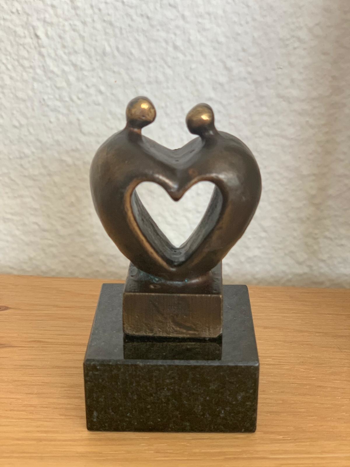 Mini urn hart asbeeldje coeur - brons