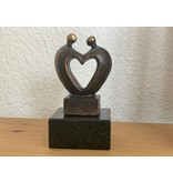 Mini urn hart asbeeldje - brons