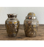 Mini urn zilver en goudkleurig - messing