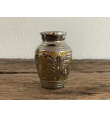 Mini urn zilver en goudkleurig - messing