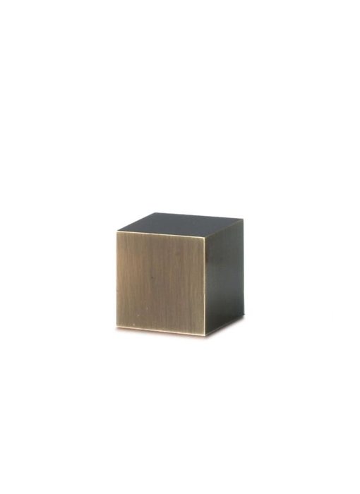Mini urn kubus  - Messing