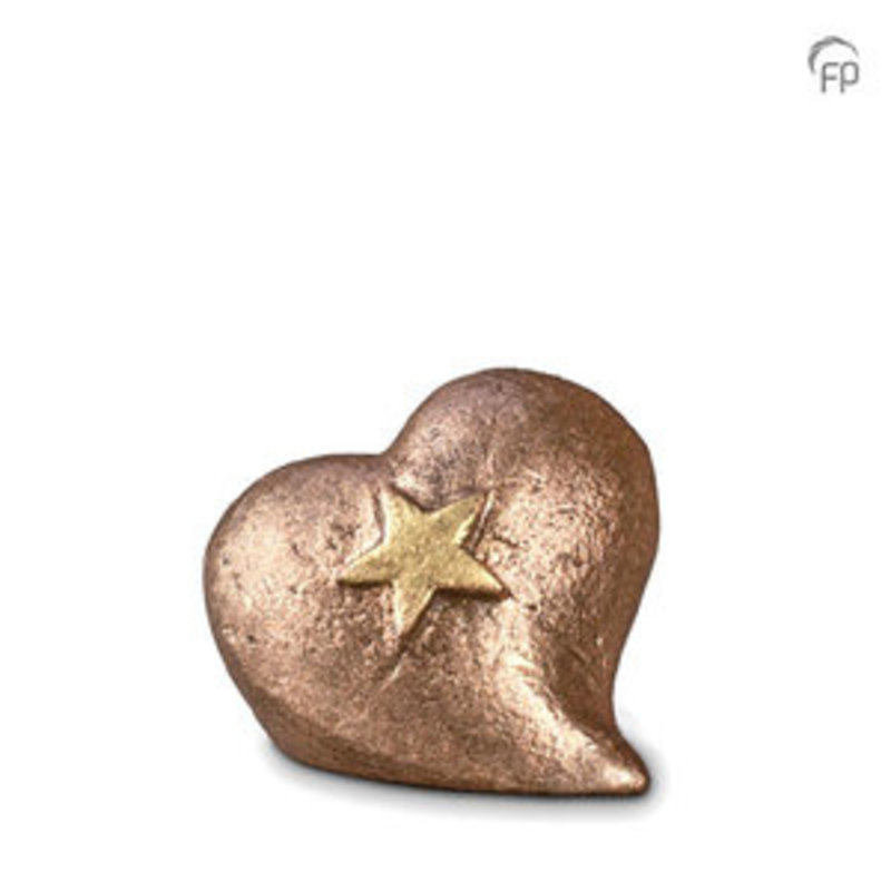 Mini urn ster in hart - keramiek