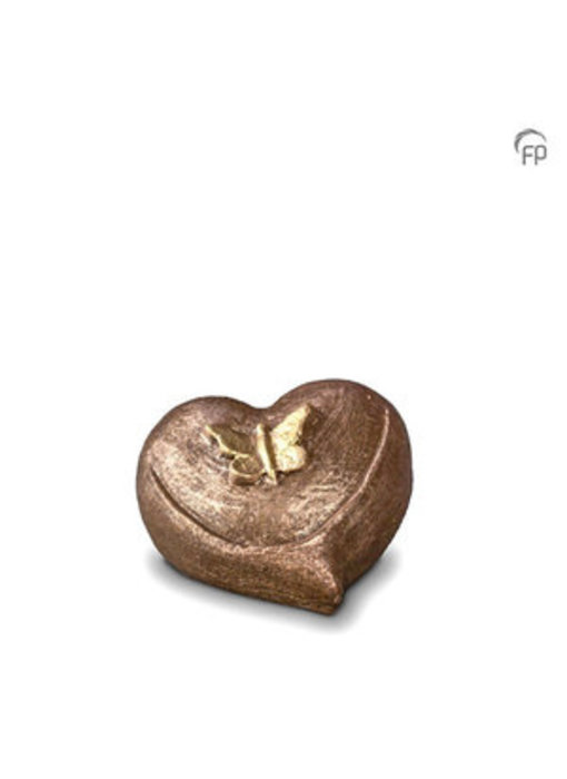 Mini urn vlinder in hart - keramiek