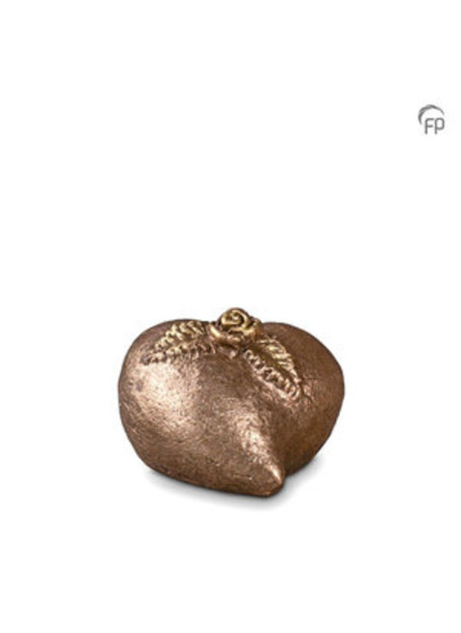Mini urn roos in hart - keramiek