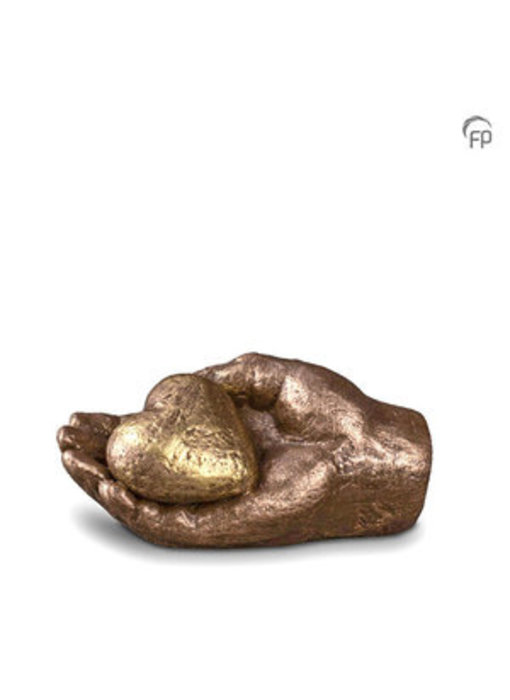 Mini urn hart in hand - keramiek