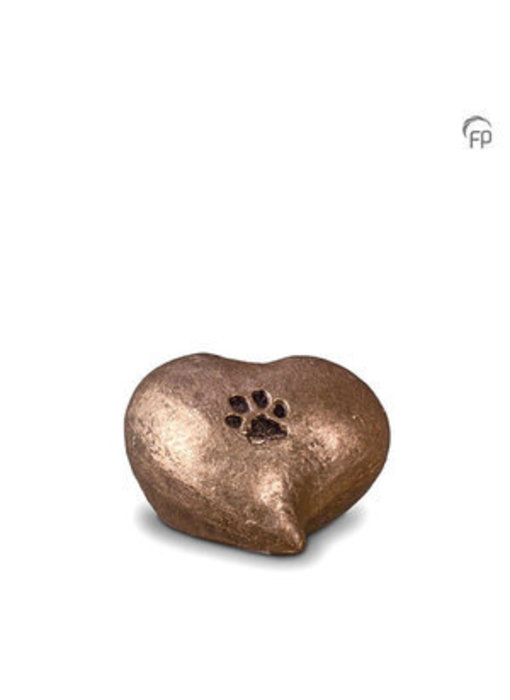Mini dierenurn pootafdruk in hart - keramiek