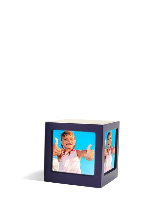 Foto kubus urn violet S - hout
