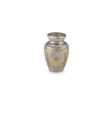 Mini urn zilver en goudkleurig - messing