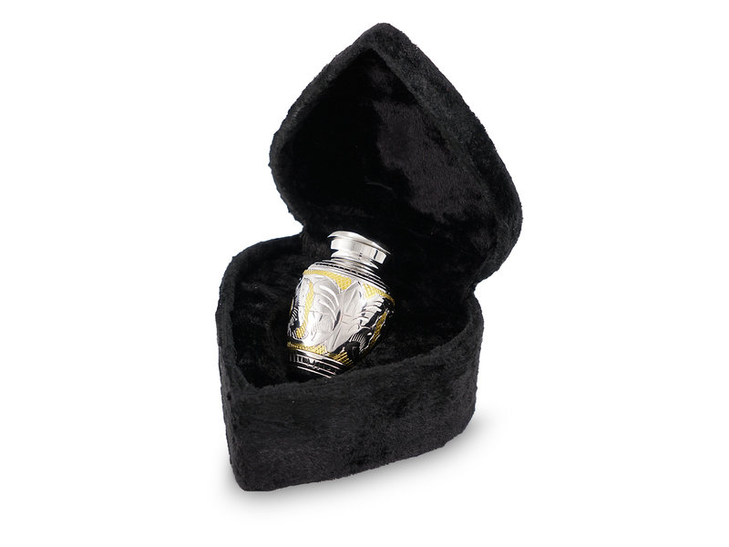 Mini urn zilver en goudkleurig - messing