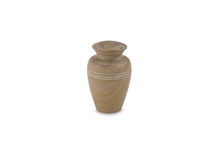 Mini urn teakhout - marmer