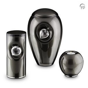  Cilinder urn zwart - glas
