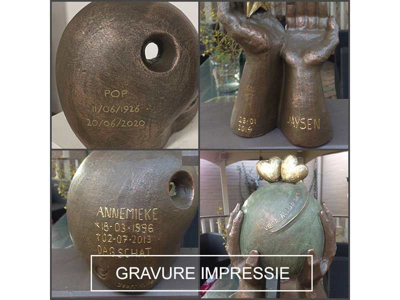 Verlichte gevoelens hart urn groot - keramiek