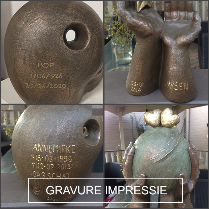 Verlichte gevoelens hart urn groot - keramiek