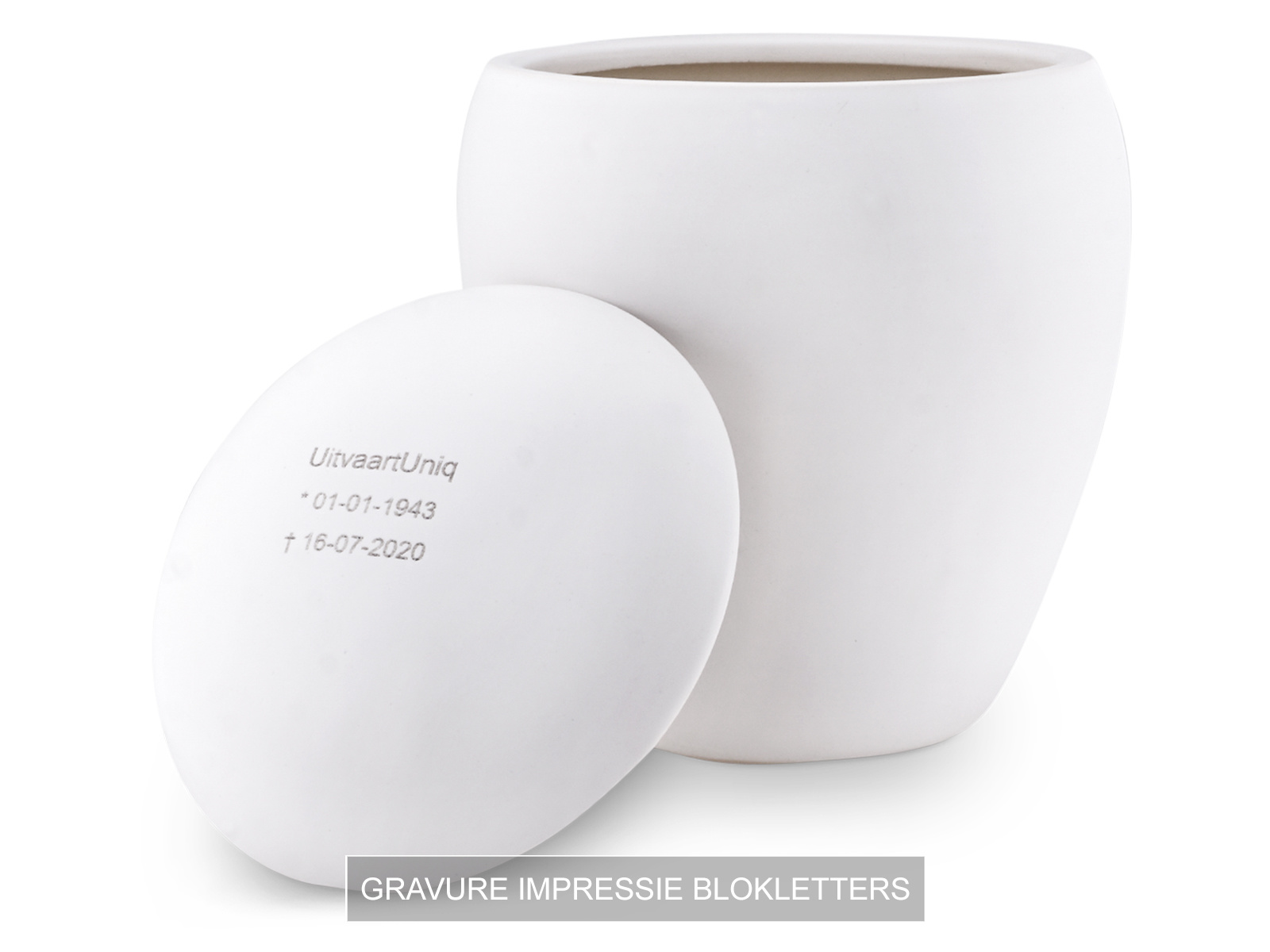  Mini urn sienna creme met lichtje - keramiek