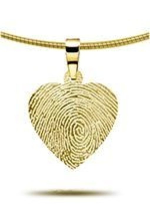 Vingerafdruk hanger hart - goud
