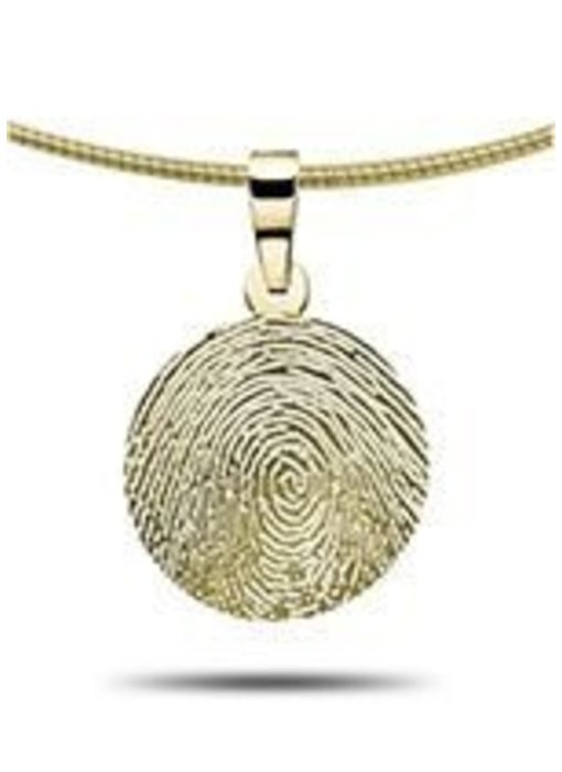 Vingerafdruk hanger rond - goud