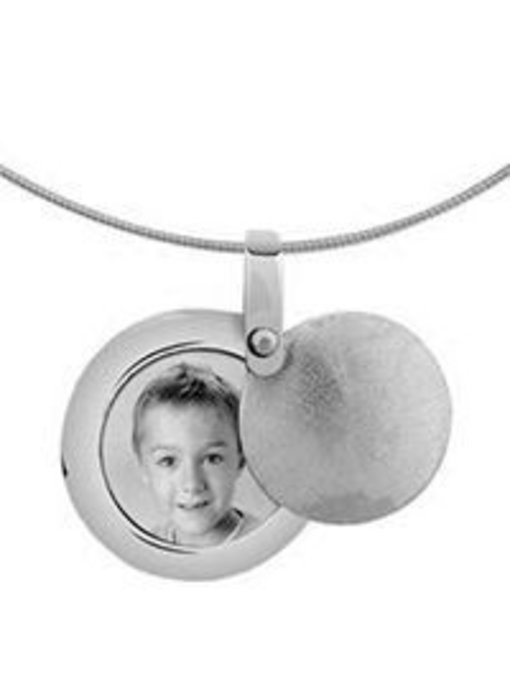 Asmedaillon rond - witgoud