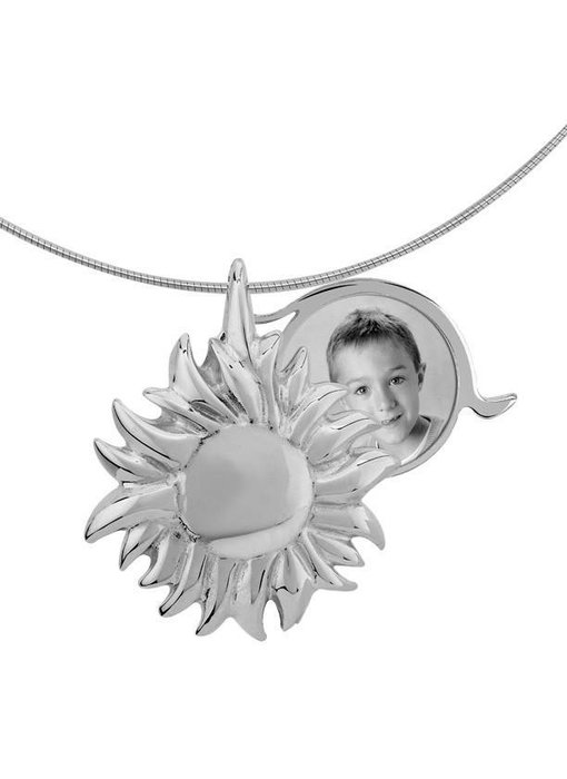 Asmedaillon zon - witgoud