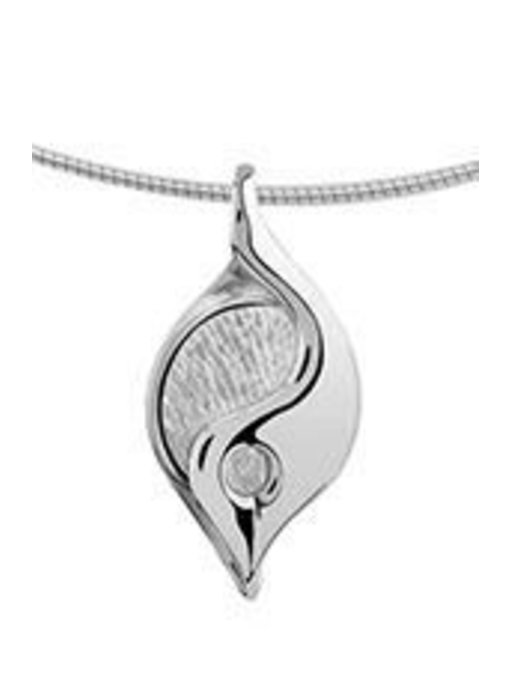 Vingerafdruk hanger elegant - witgoud